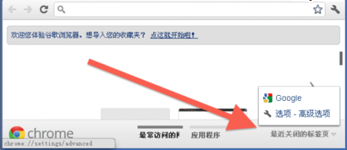 ���ַ����ָ�����رյ�Chrome��ǩҳ