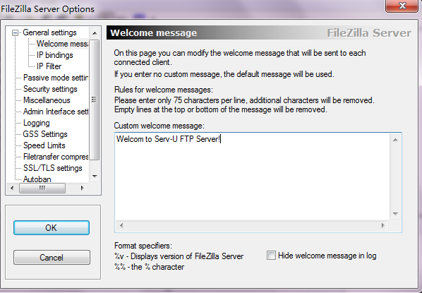 FileZilla ServerûӭϢ