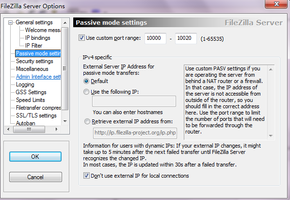 FileZilla Serverñģʽ