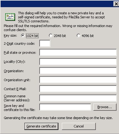 FileZilla Serverssl